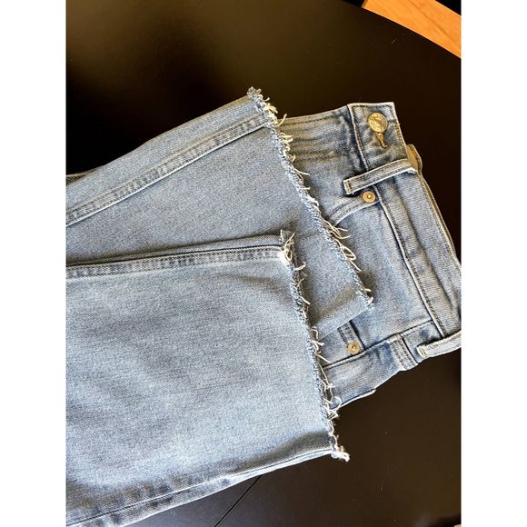 EVERLANE The Way High Jeans, Straight Leg, Women, Washed Blue, Size 26, Zip Fly - Picture 9 of 14